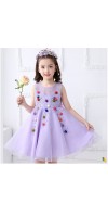 Little Big Girls Summer Embroidered Flower Dress Girl Purple Birthday Party Princess Dress for Wedding Little Big Girls Summer Embroidered Flower Dress Girl Purple Birthday Party Princess Dress for Wedding